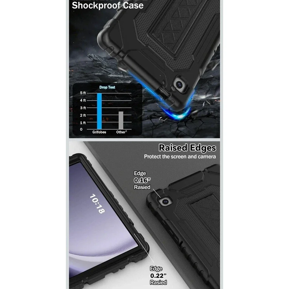 Black Rugged Protective Case for Samsung Galaxy Tab A9